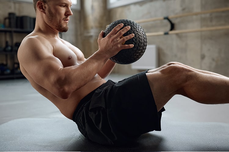 medicine ball crunch