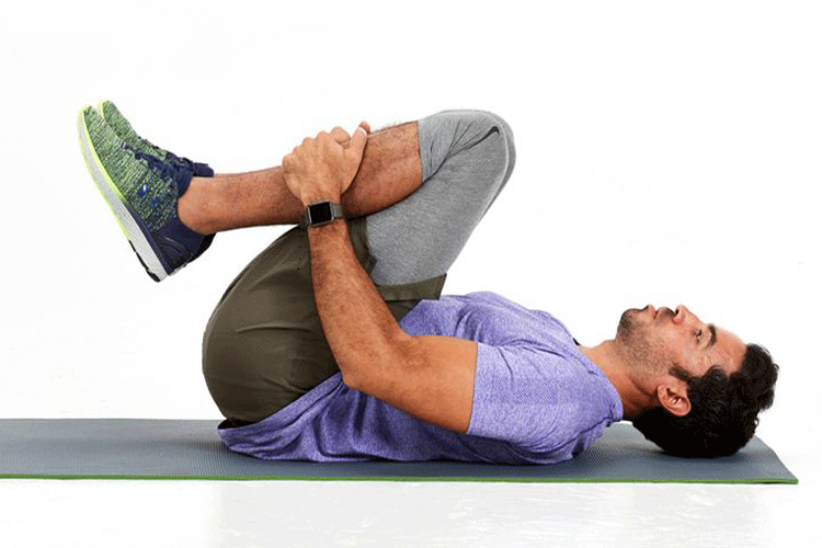 Knees to chest stretch