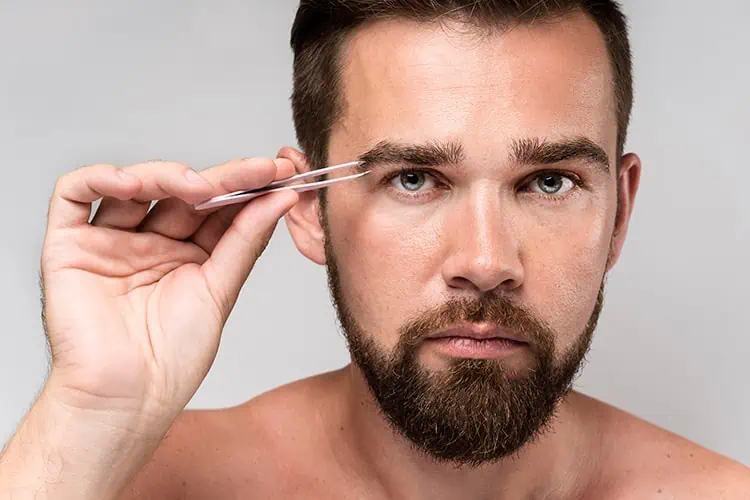 male eyebrow grooming
