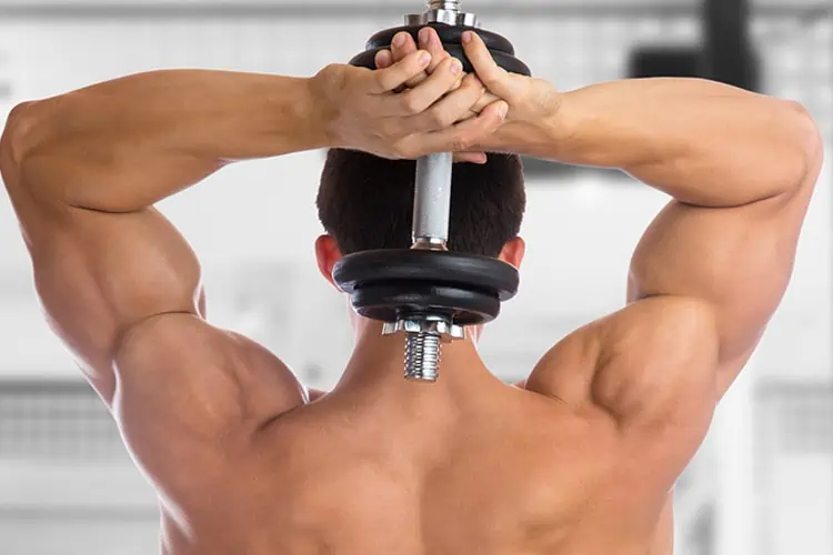 standing dumbbell triceps extension