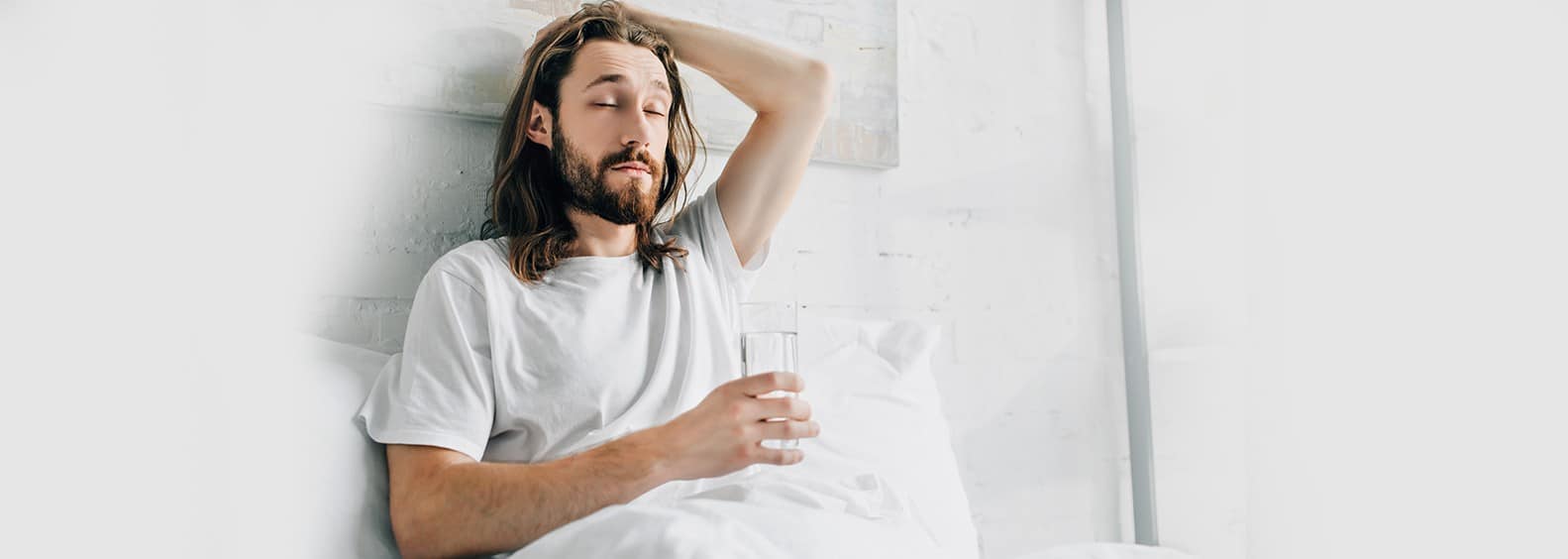 guy recovering from hangover