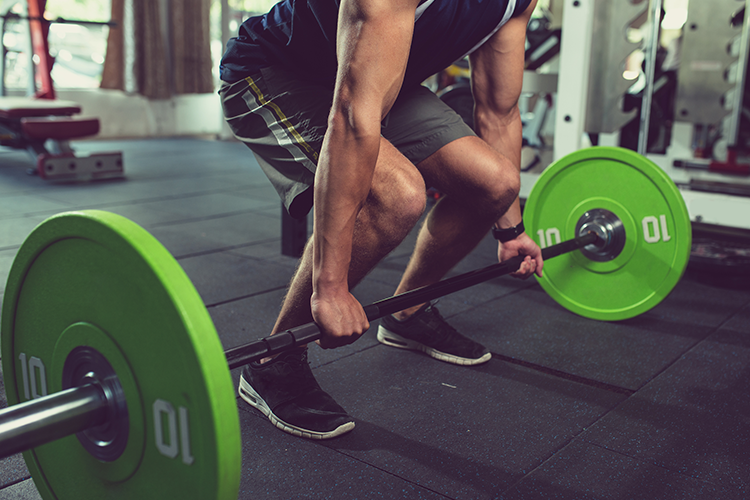 man doing deadlift