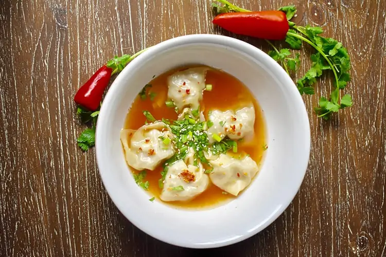 Japanese diet wonton soup