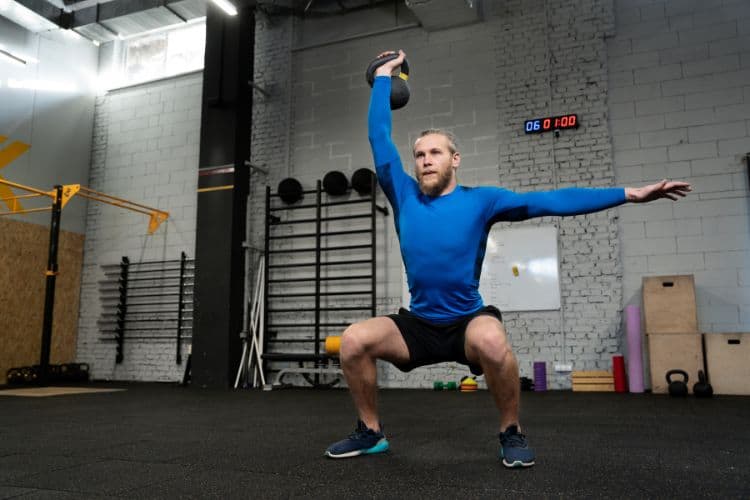 overhead kettlebell squat
