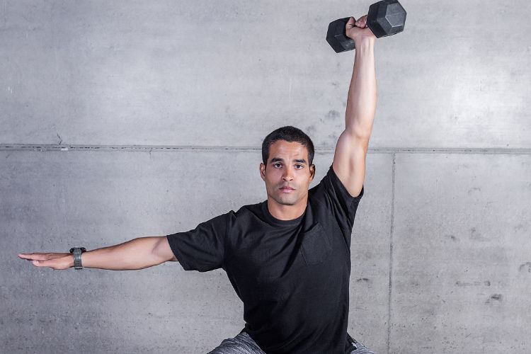 dumbbell squat overhead press