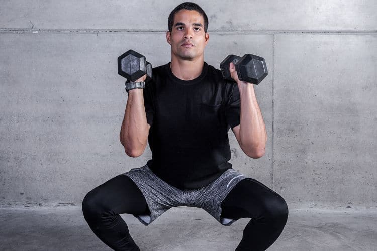 dumbbell squats for men