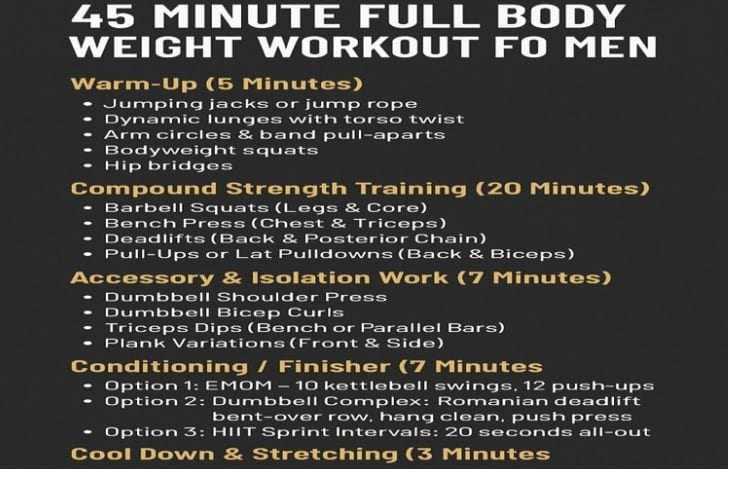 full body weight workouts for men