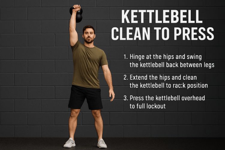 A Man holding a kettlebell, ready to begin a 20-minute full body HIIT workout routine.