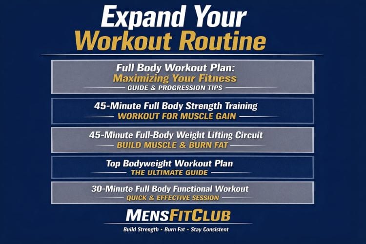 Infographic showing proper deadlift form for a 45 minute full body workout to prevent injury.