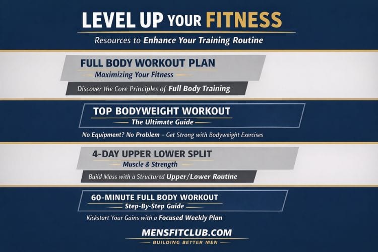 Infographic detailing sets and reps for the ultimate full body compound workout routine for muscle growth.