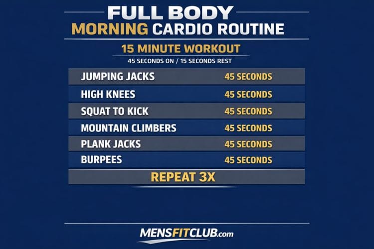 infographic of full body morning cardio routine