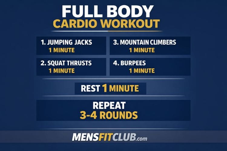 infographic of full body cardio workout