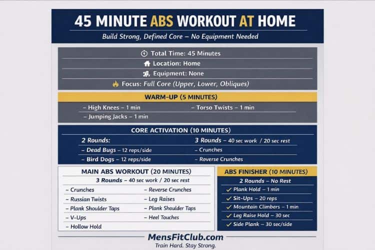 45 minute timer for home abs workout routine no gym required