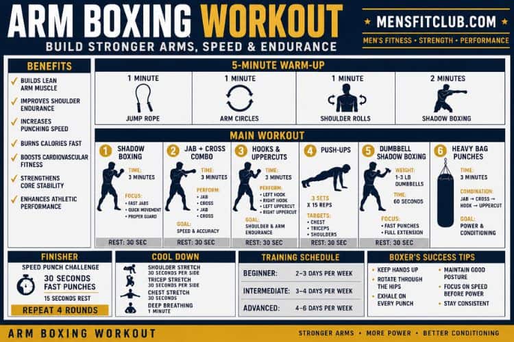 infographic of arm boxing workout