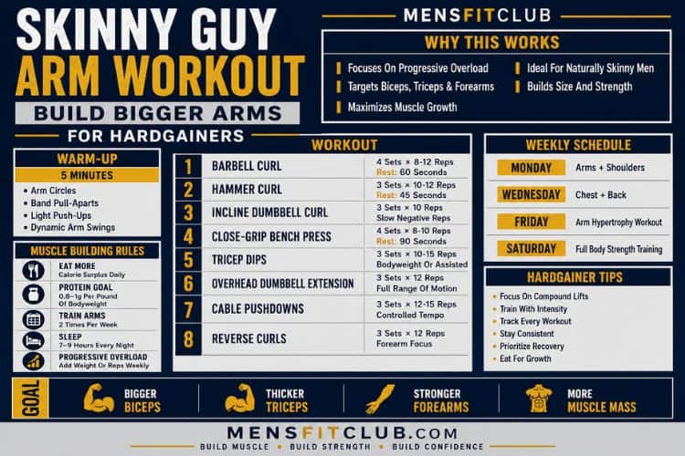 infographic of skinny guy arm workout