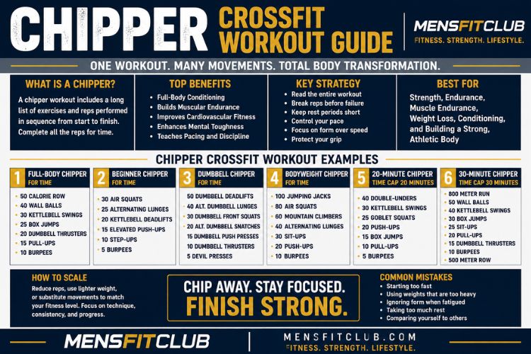 Infographic of chipper crossfit workout guide