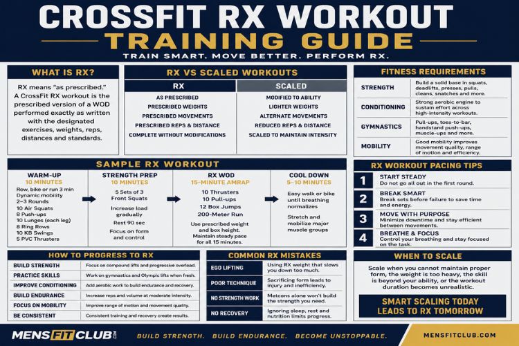 Infographic of crossfit rx workout training guide