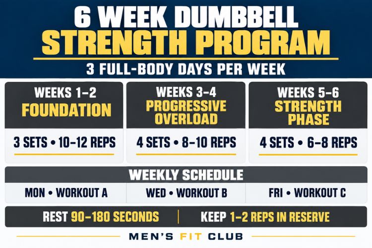 Infographic for 6 Week Dumbbell Strength Program