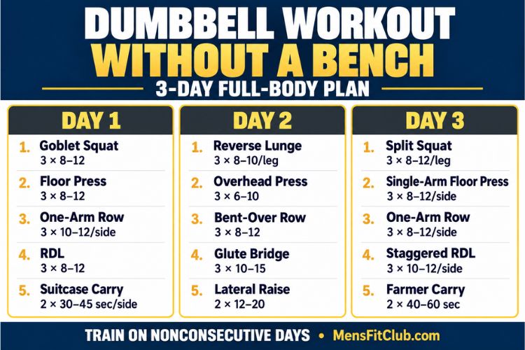 Infographic for Dumbbell Workout Without a Bench