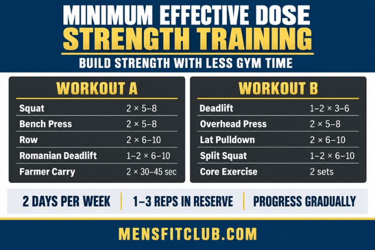Infographic for minimum effective dose strength training.