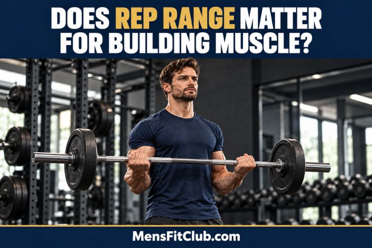 A Man performing barbell curls for Does Rep Range Matter for Building Muscle