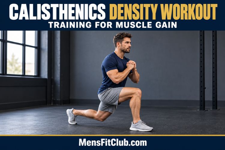 A Man performing Split squats during calisthenics density workout training for muscle gain.